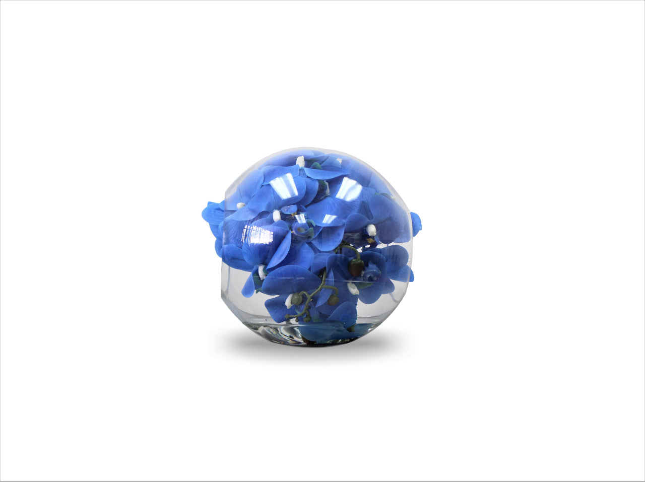 Vase Crosswinds 10" aux orchidées bleues