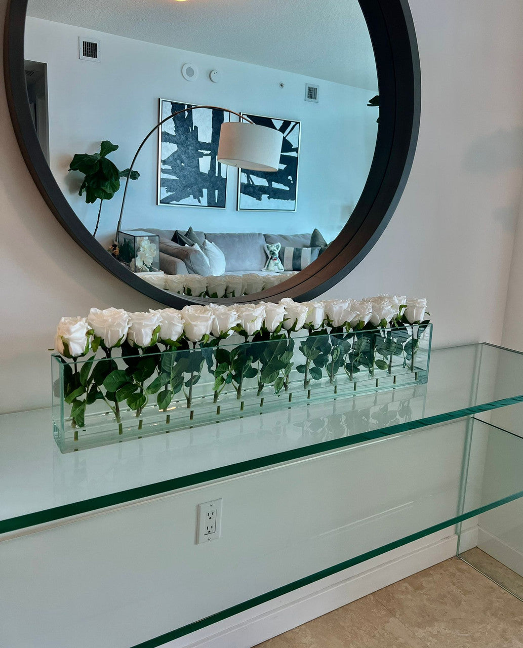 Casa Moderna fin 36" aux roses blanches