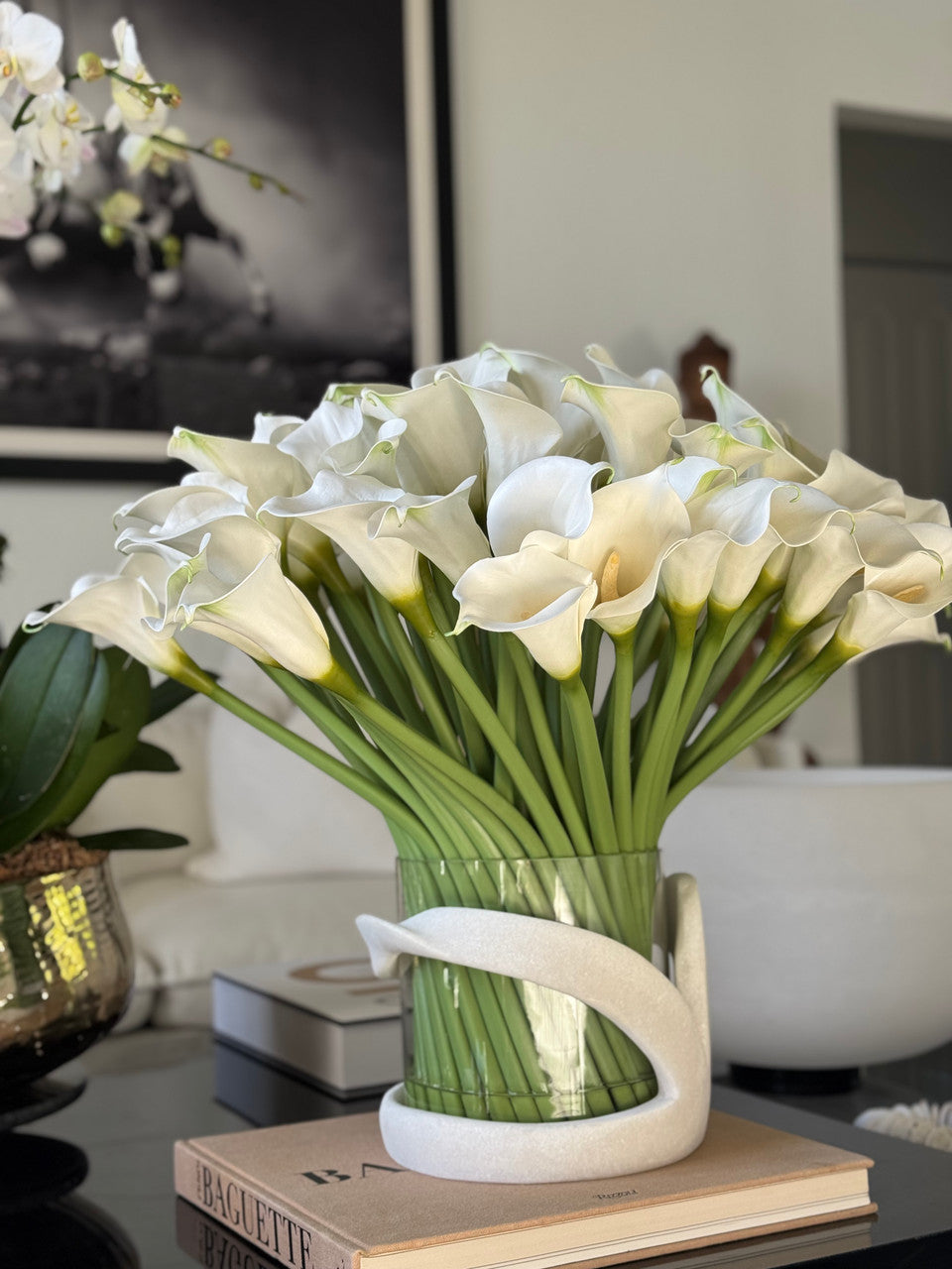 Callas dans vase photophore Vitra