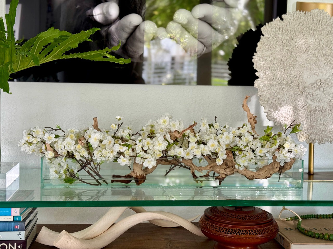 Cache-pot en verre Casa Moderna aux fleurs de cerisier
