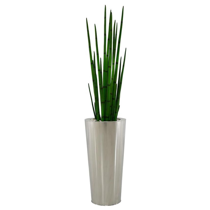 Herbe serpent (4 ft) avec cache-pot cône métallisé