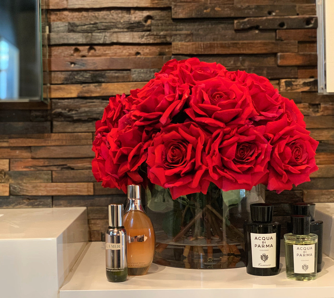 Cylindre Rota XL aux roses rouges